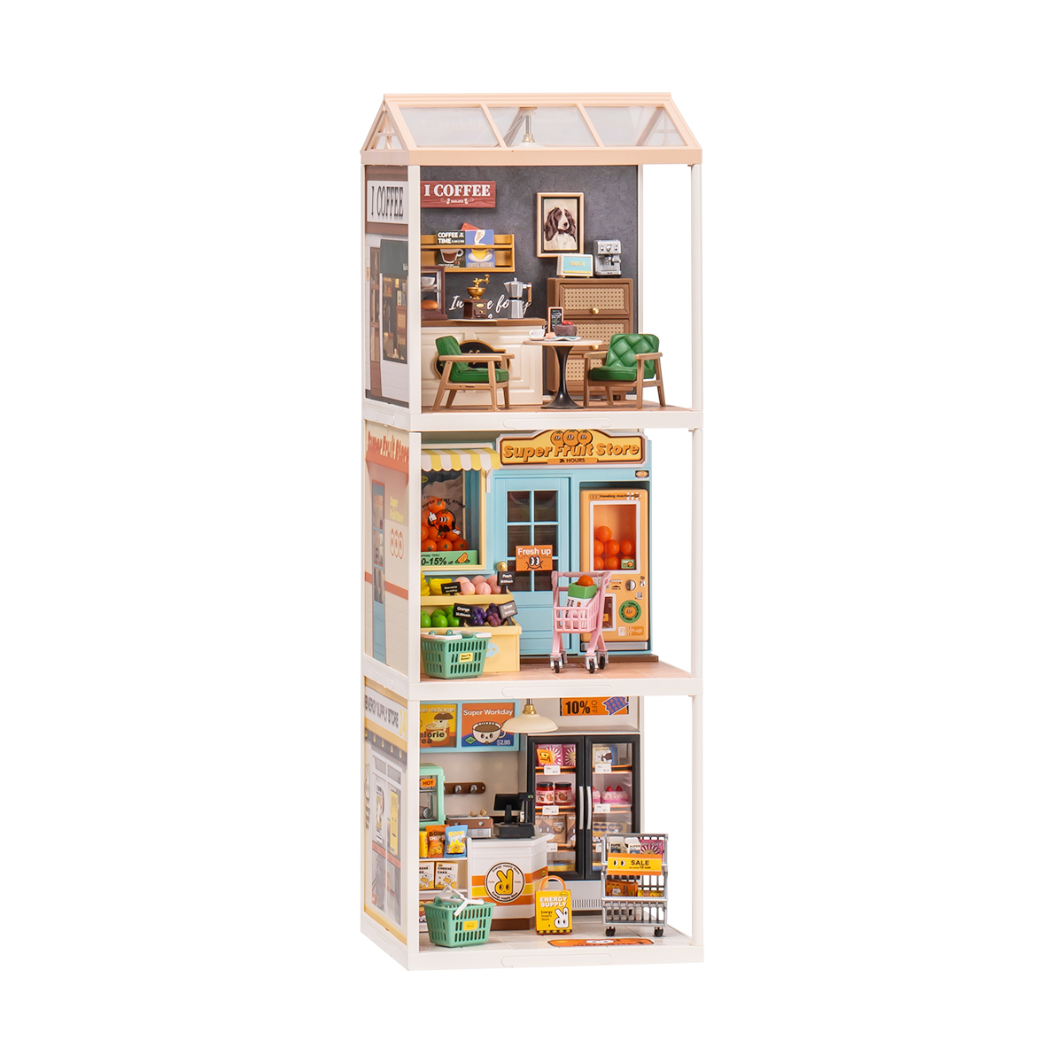 Rolife Super Creator - Super Store Series gestapelde verticale winkeldisplay scène