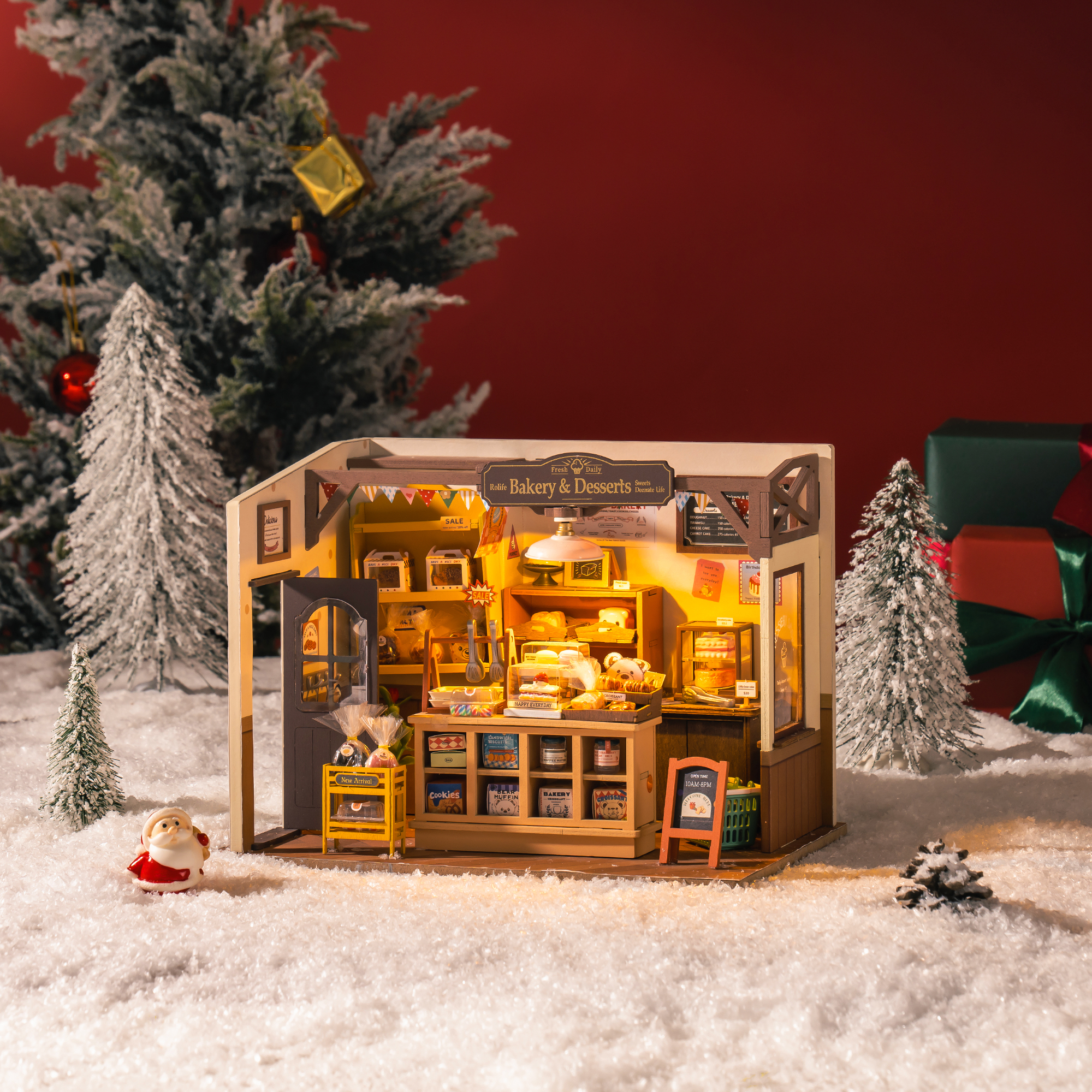 Rolife DIY Miniature House - La maison de pâtisserie de Becka DG161 scène d'affichage d'hiver