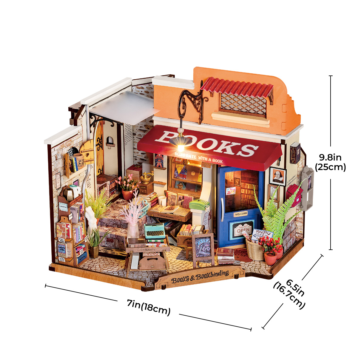 Rolife DIY Miniature House Kit - Coin Librairie DG164 image de galerie 7
