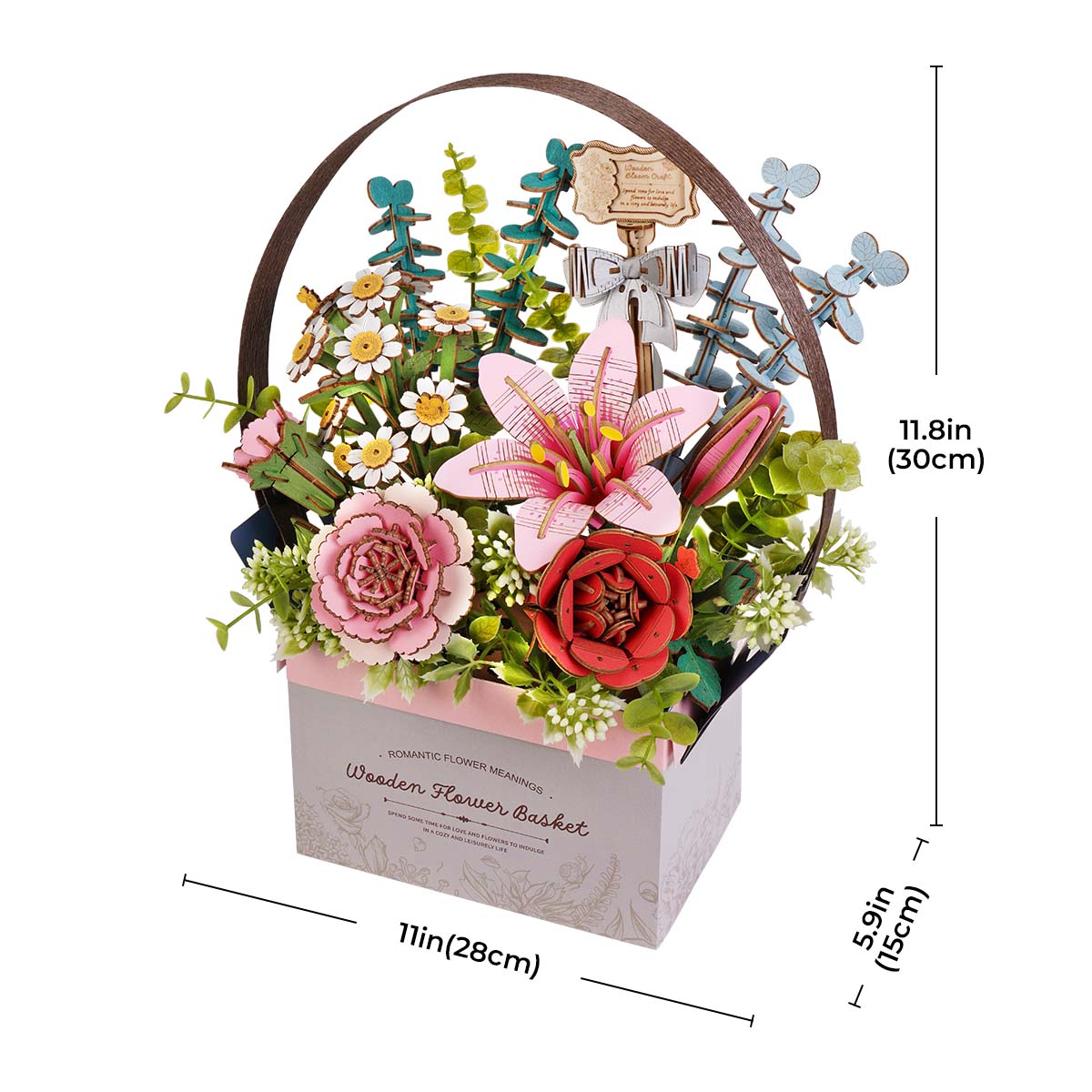 Rowood DIY 3D Puzzle - Panier de Fleurs en Bois TW03H image de galerie 7