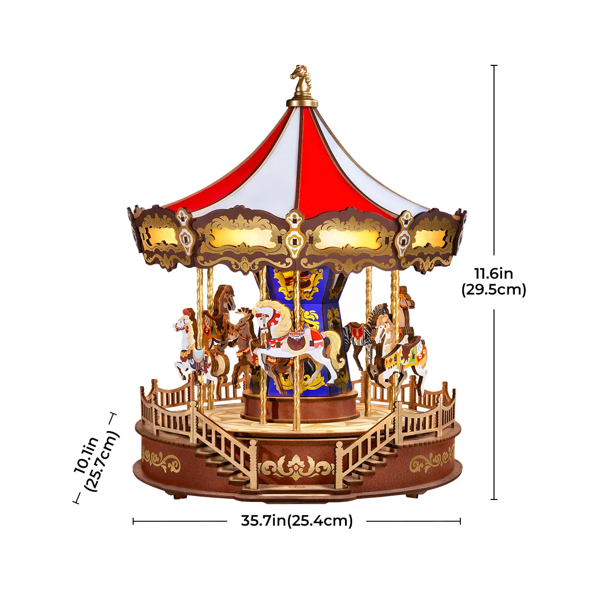 Rolife 3D Wooden Puzzle - Classic Carousel AMC01 gallery image 5