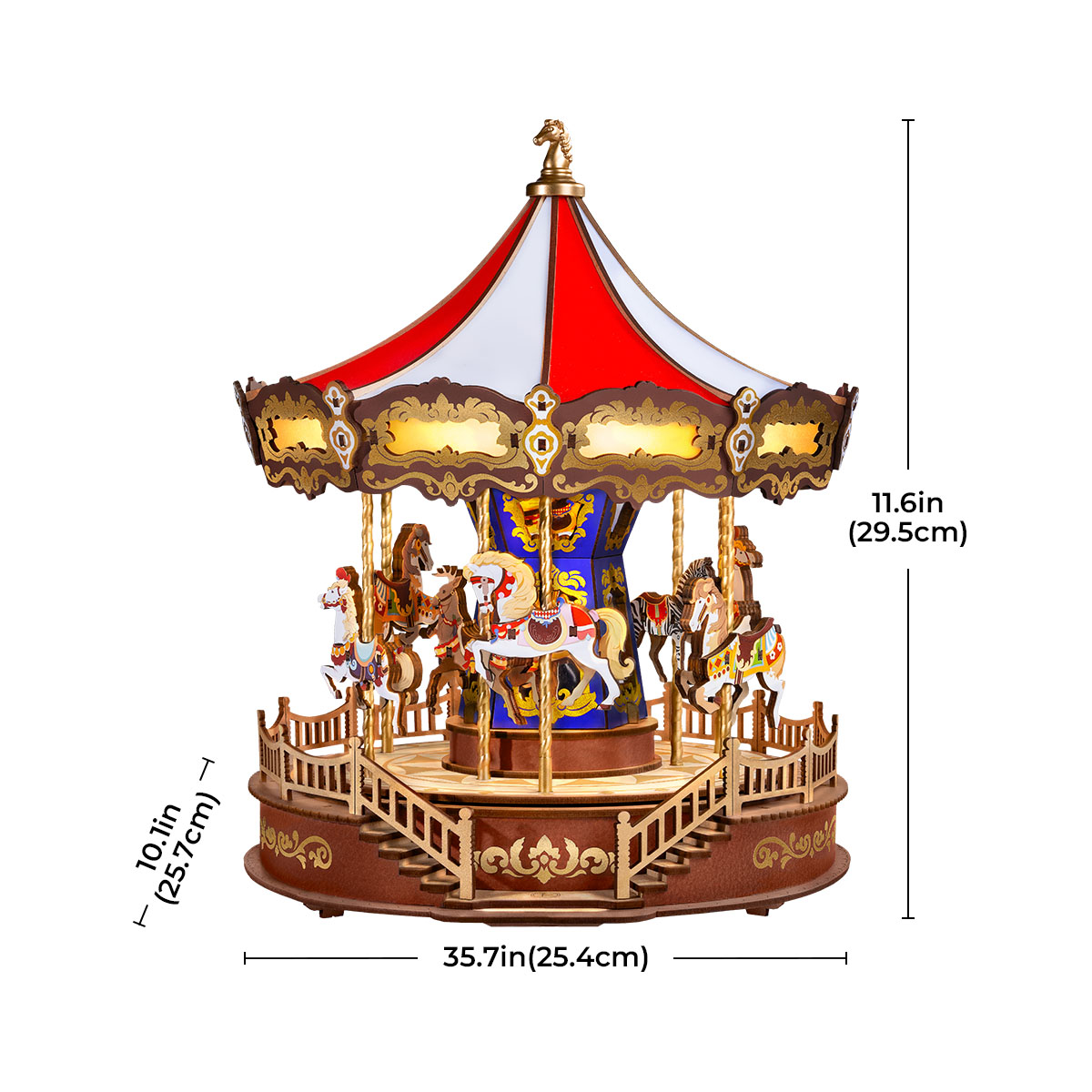 Rolife 3D Wooden Puzzle - Classic Carousel AMC01 gallery image 5