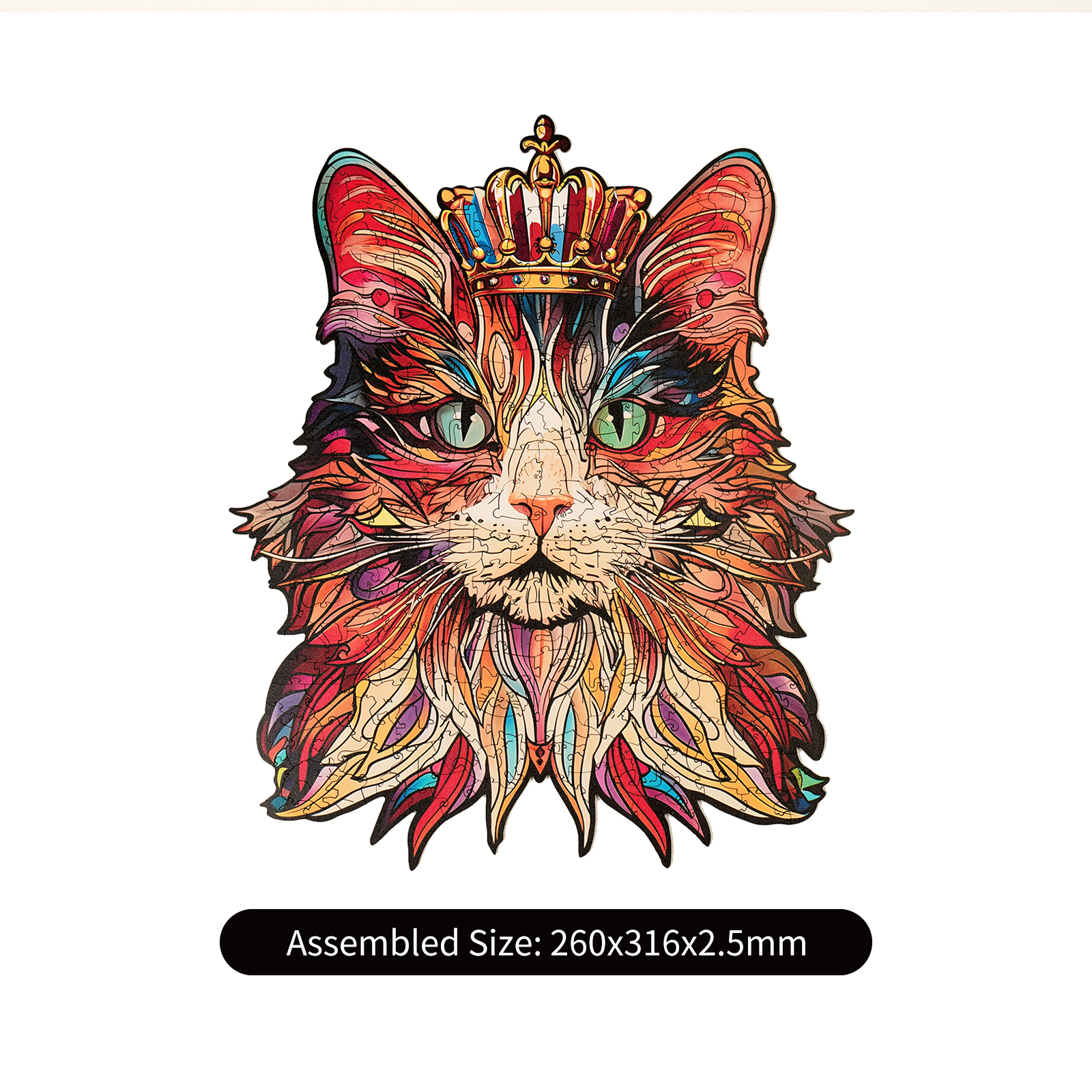 Rowood Wooden Jigsaw Puzzle - Cat King TA002 gallery image 4