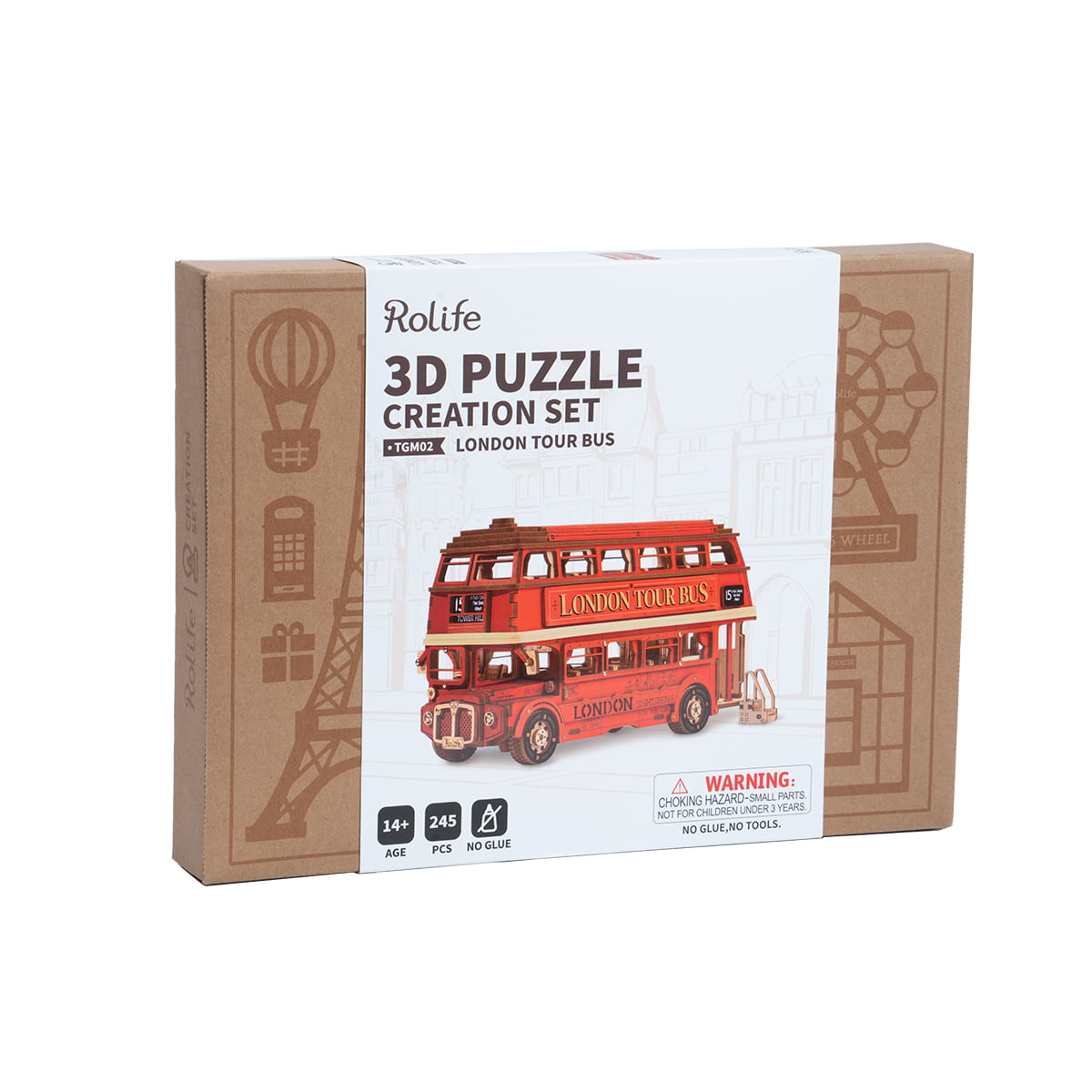 Rolife 3D-Holzpuzzle – Londoner Bus