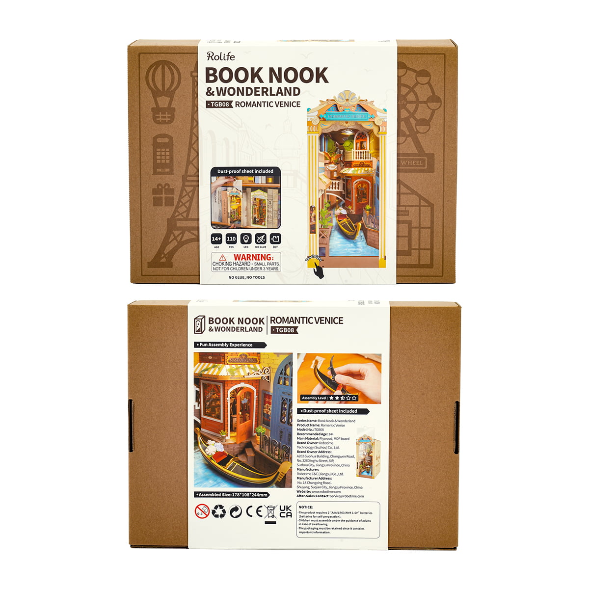 Rolife DIY Boek Nook Kit - Romantisch Venetië TGB08 galerij afbeelding 8