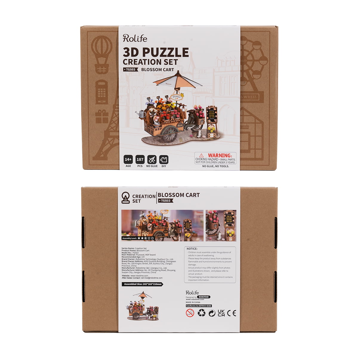 Rolife 3D Wooden Puzzle- Bloosom Cart TGS03 gallery image 7
