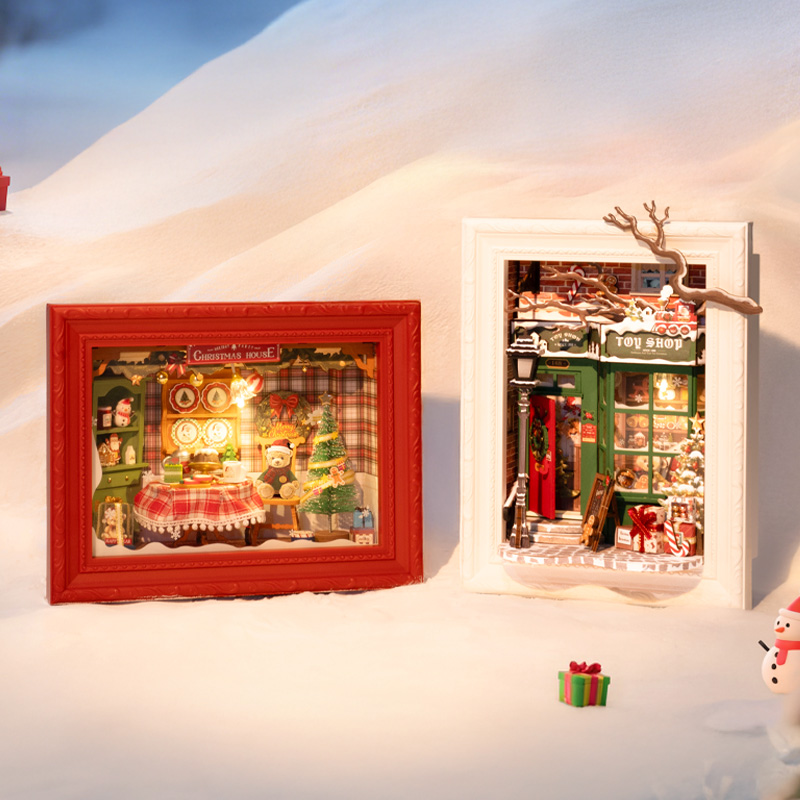 Christmas Eve Party DP005 wall display scene with another holiday story frame