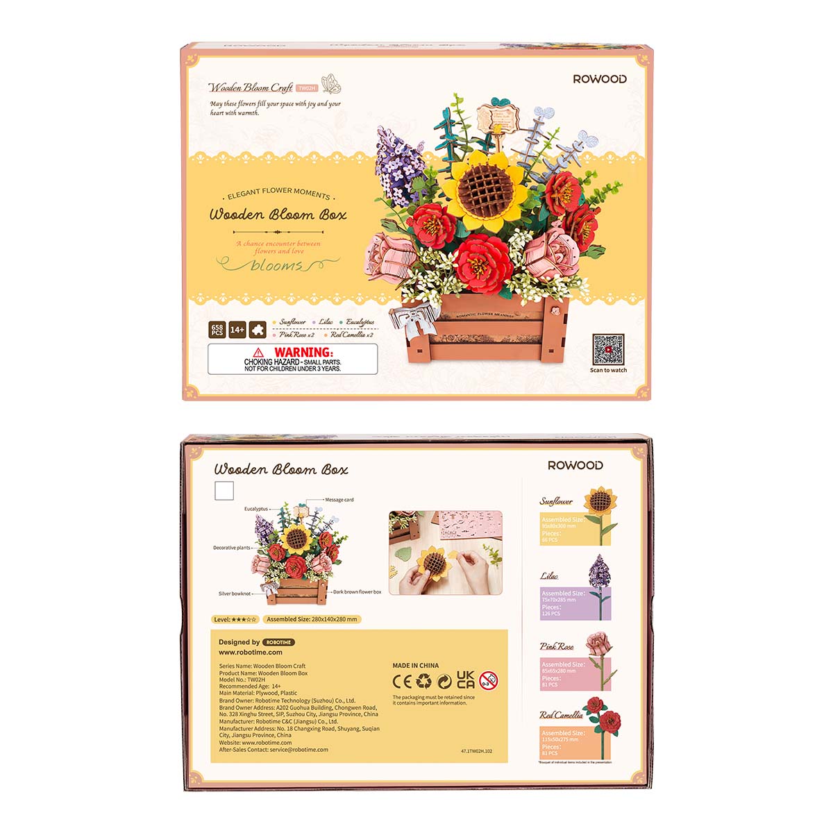 Rowood DIY 3D Puzzle - Wooden Bloom Box TW02H gallery image 7