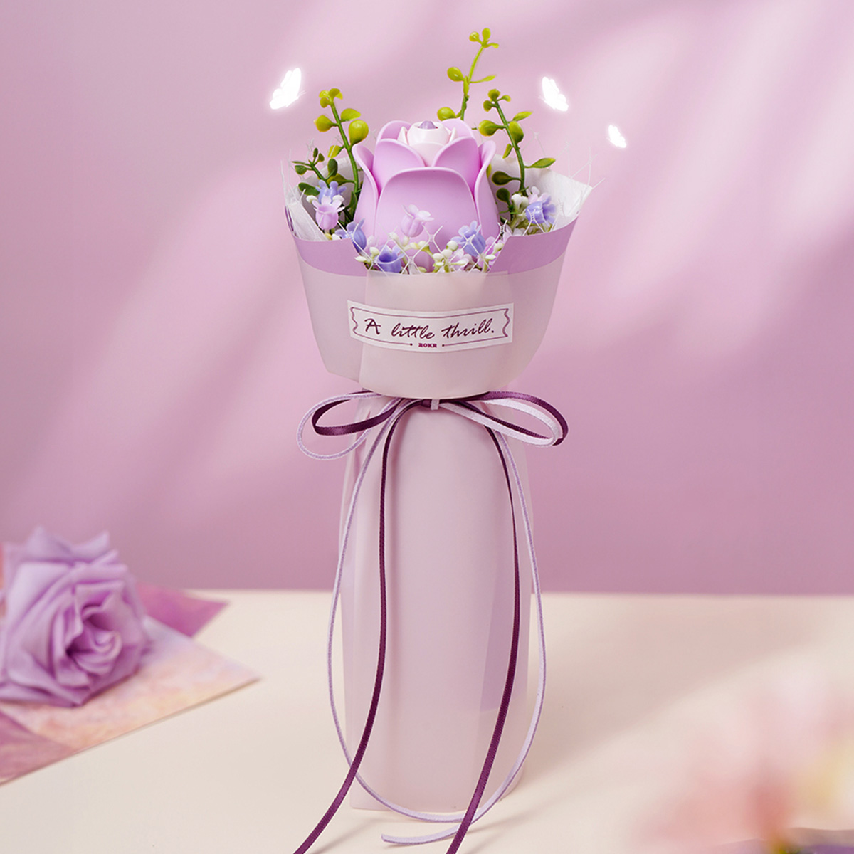 ROKR DIY Blumenstrauß 3D Puzzle - Lila Rose AF021 alternativer Produktansicht