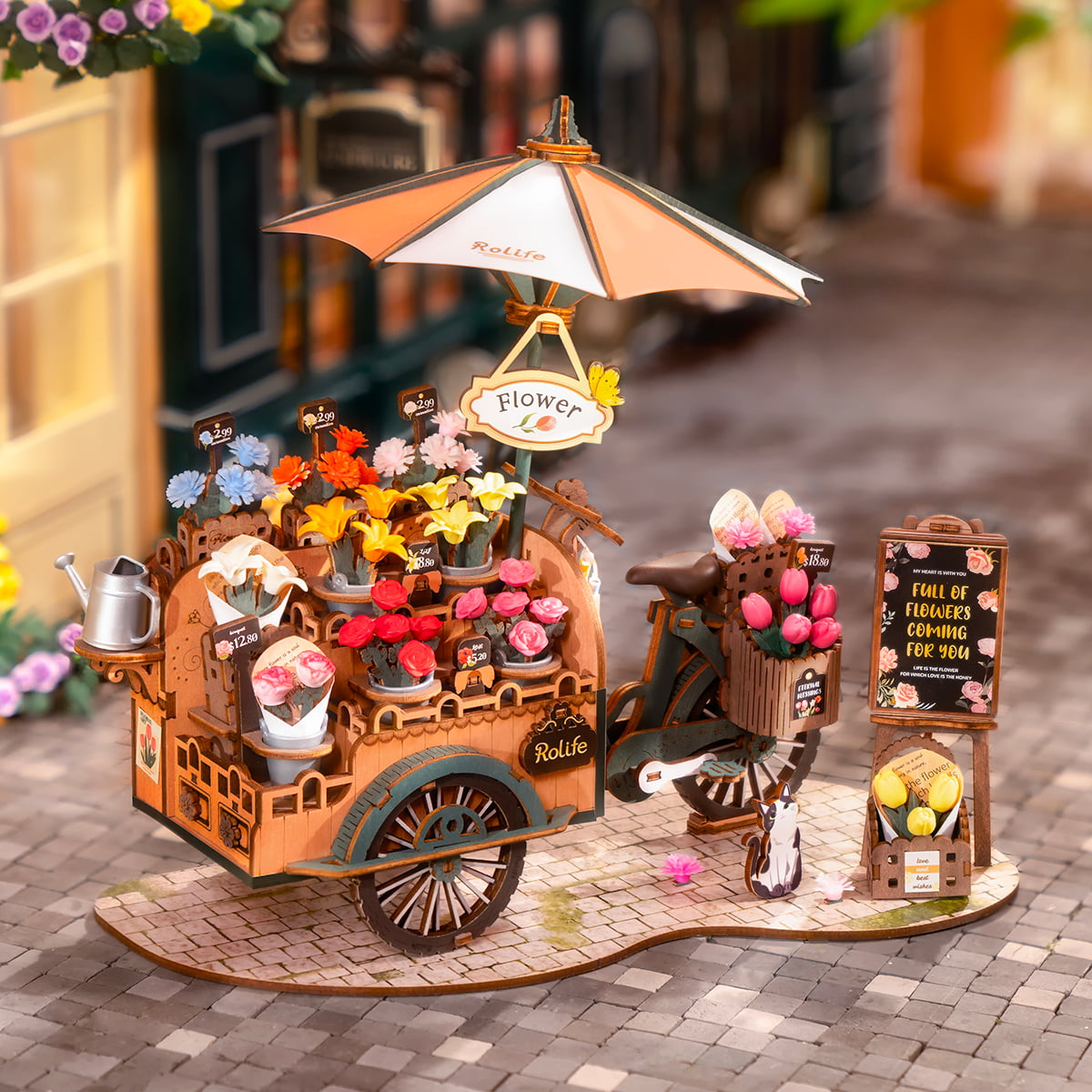 Rolife 3D Wooden Puzzle- Bloosom Cart TGS03 gallery image 1