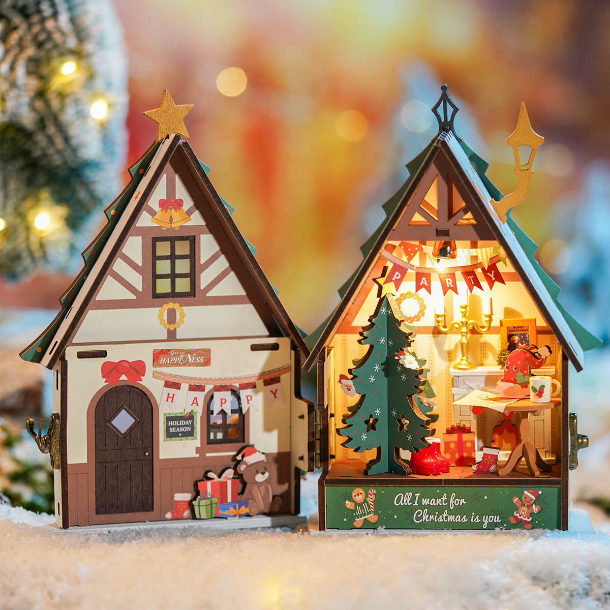 Rolife DIY Miniaturhaus - Funkelndes Weihnachtshaus DS036 Produkt-Hero-Bild