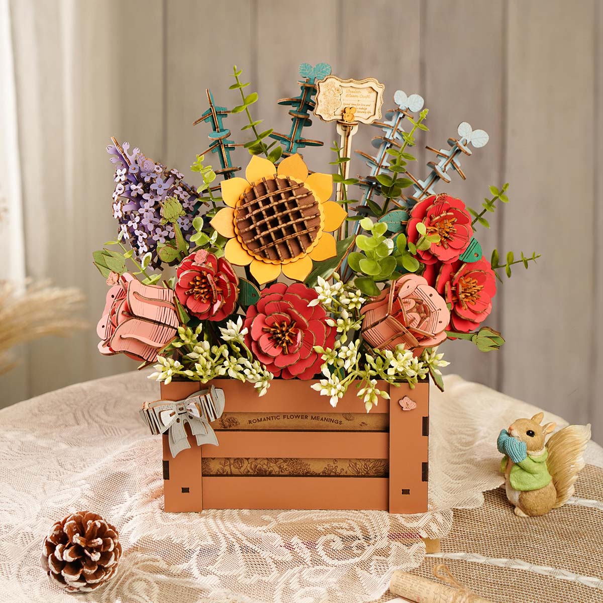 Rowood DIY 3D Puzzel - Houten Bloembox TW02H product held afbeelding