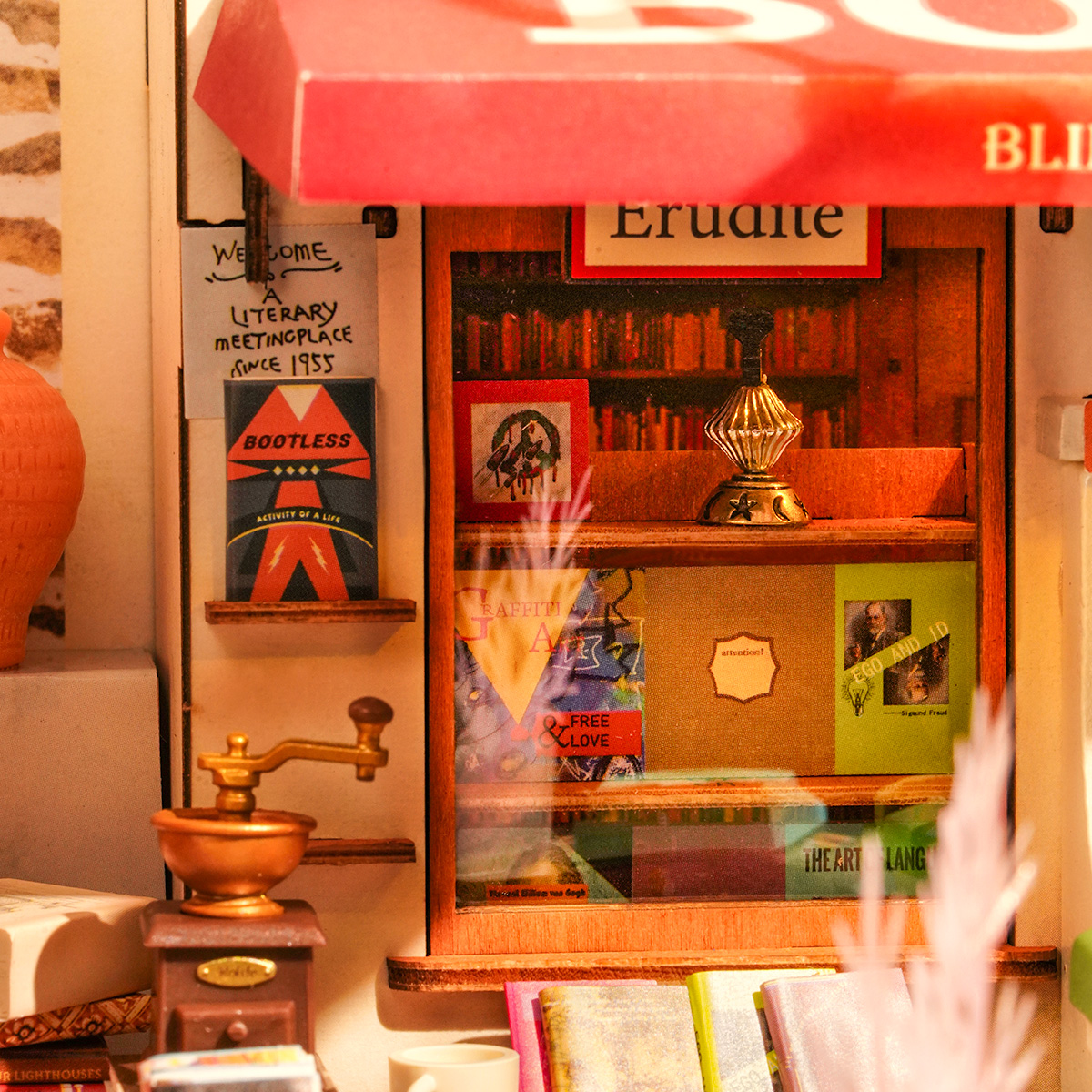Rolife DIY Miniature House Kit - Coin Librairie DG164 image de galerie 3