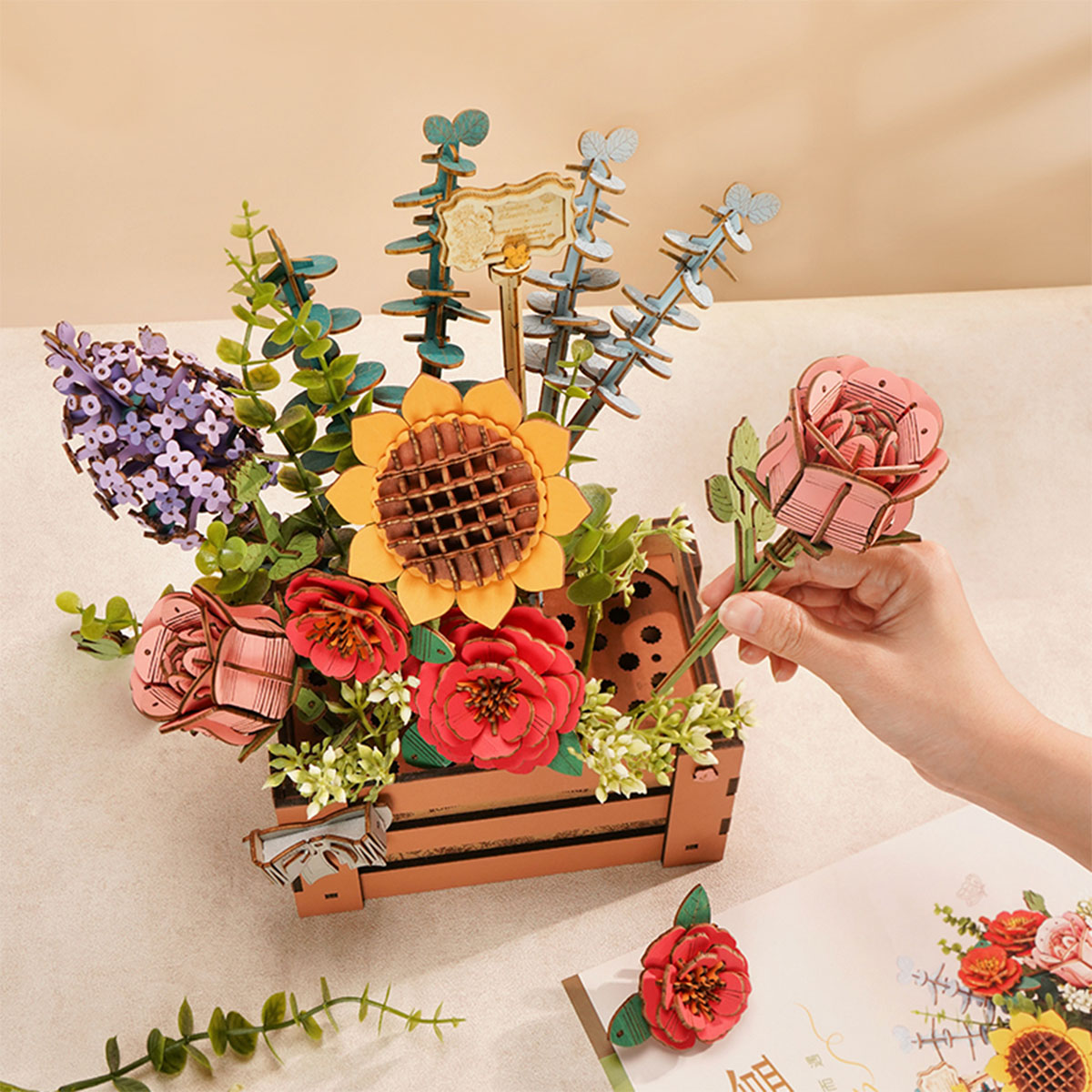 Rowood DIY 3D Puzzle - Wooden Bloom Box TW02H gallery image 5
