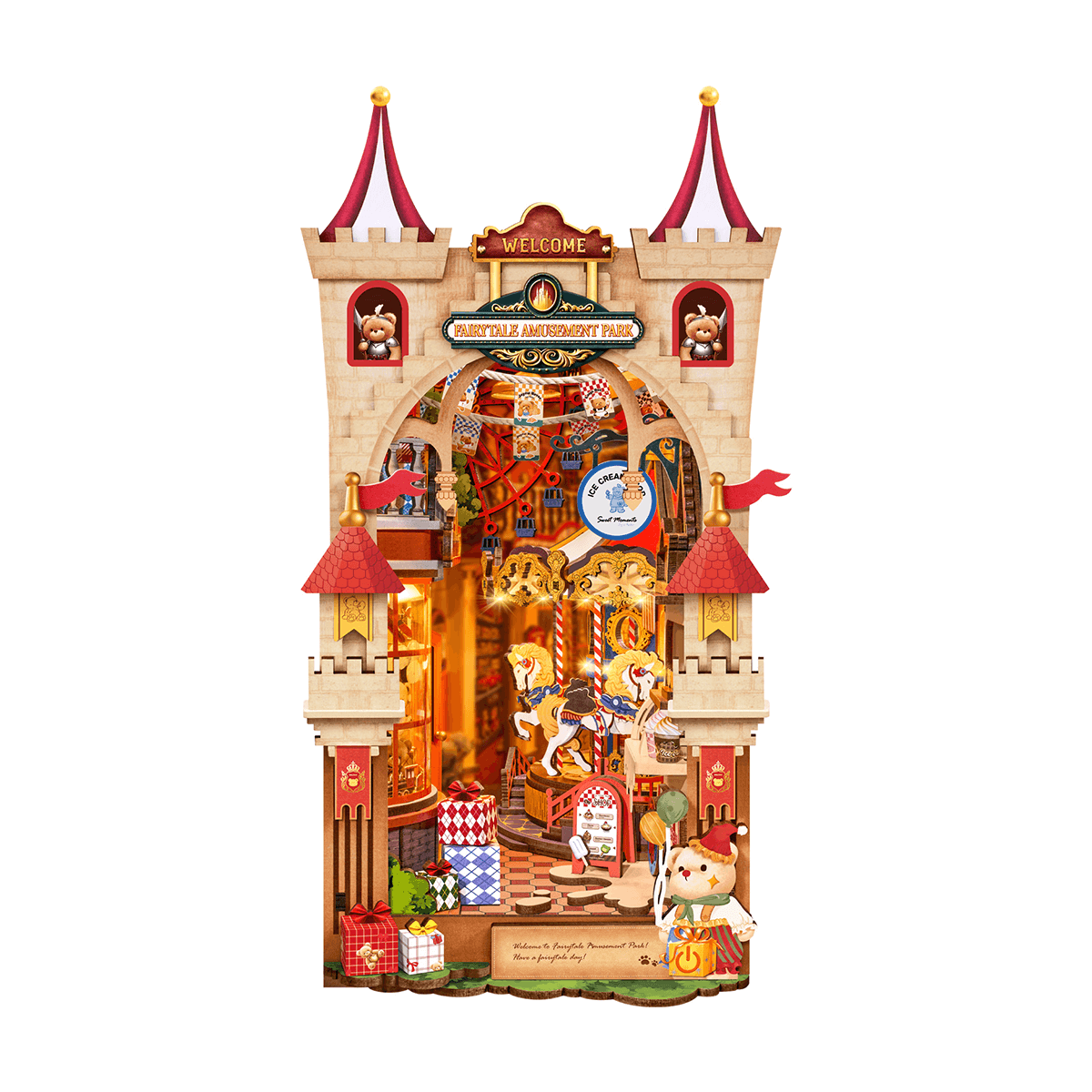 Rolife Fairytale Amusement Park TGB17 white background book nook product view