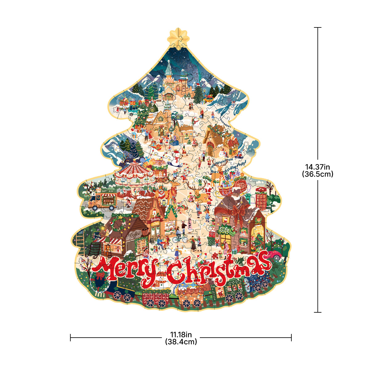 Emballage de puzzle Christmas Town TA007 présenté dans une scène festive