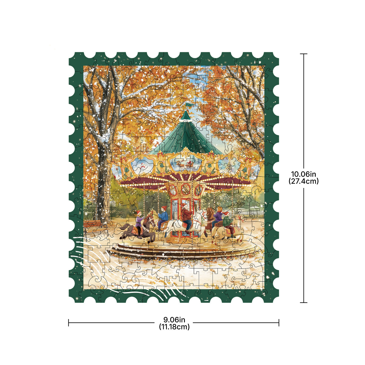 Goldener Herbst Karussell TA008 gerahmtes Puzzle in beiden Händen gehalten
