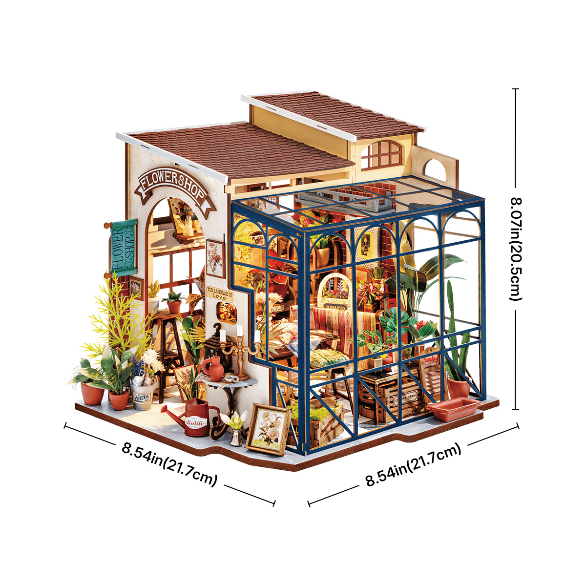 Rolife DIY Miniature Dollhouse - La boutique de fleurs d'Emily DG145 scène d'affichage alternative