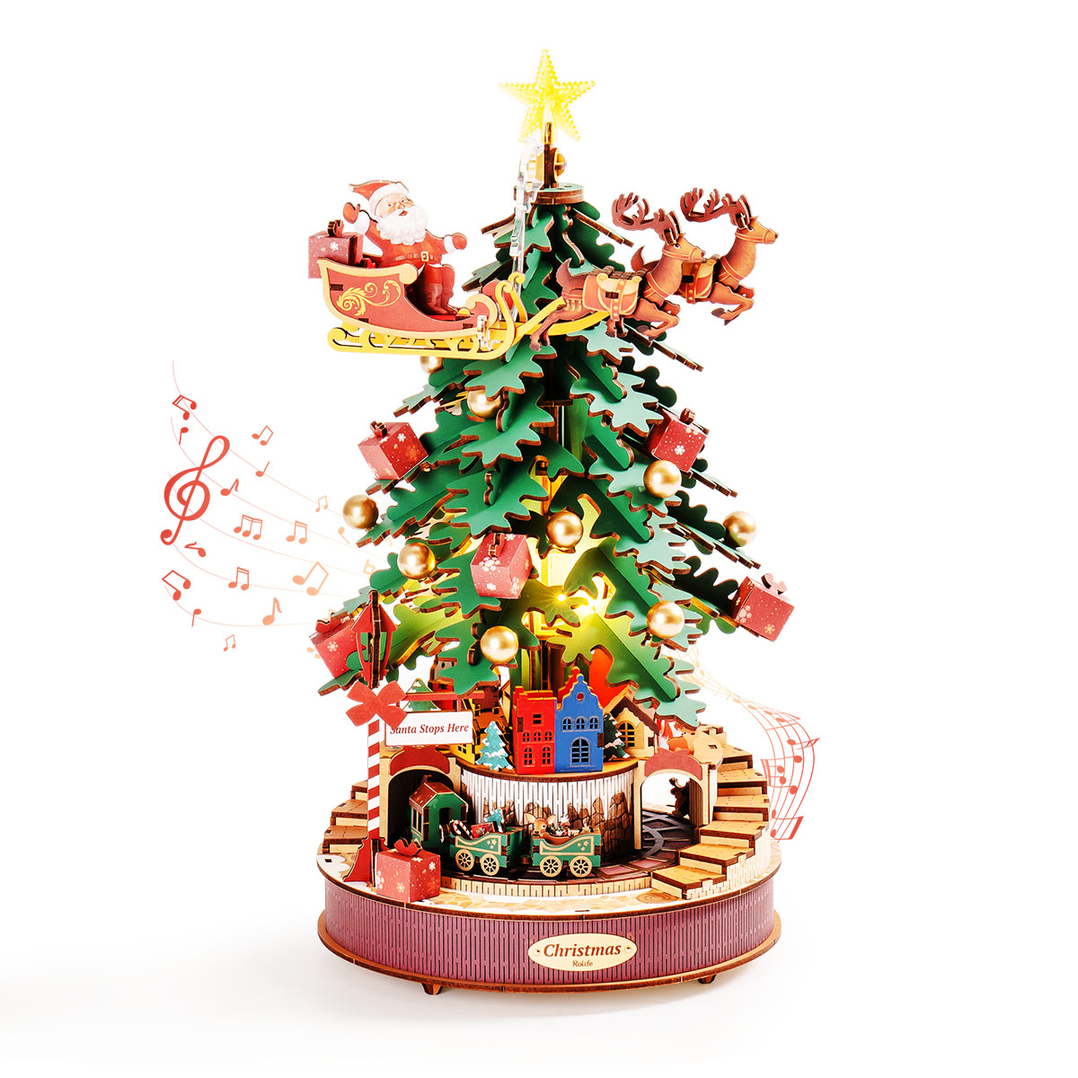 Rolife 3D Wooden Puzzle - Christmas Melody Tree AMS01 gallery image 2