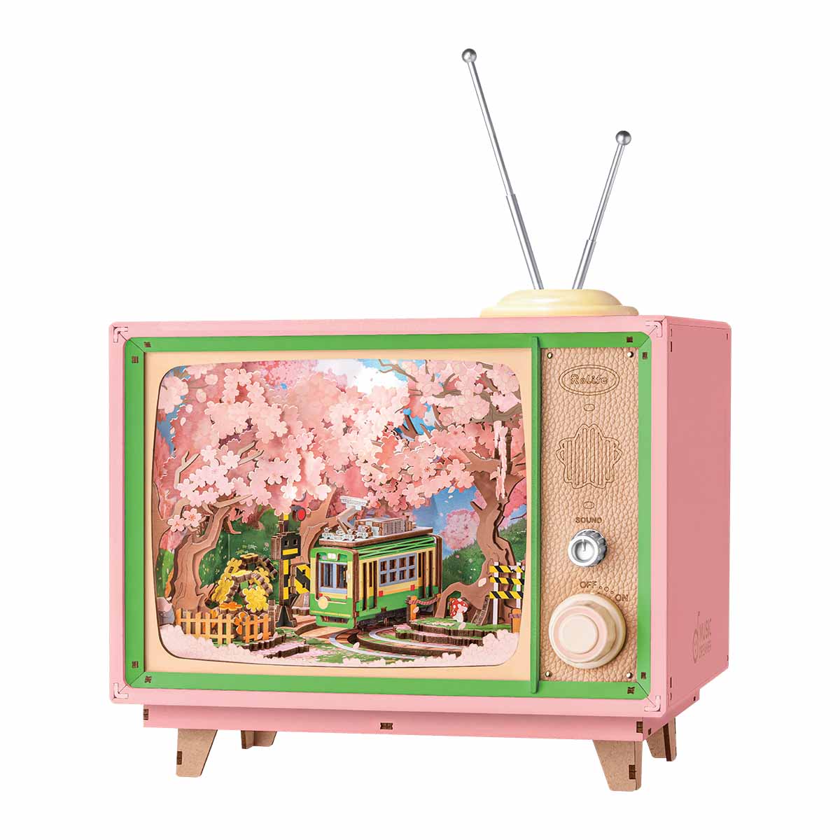 Rolife Sakura Dreamy Tour AMT02 white background music box product view