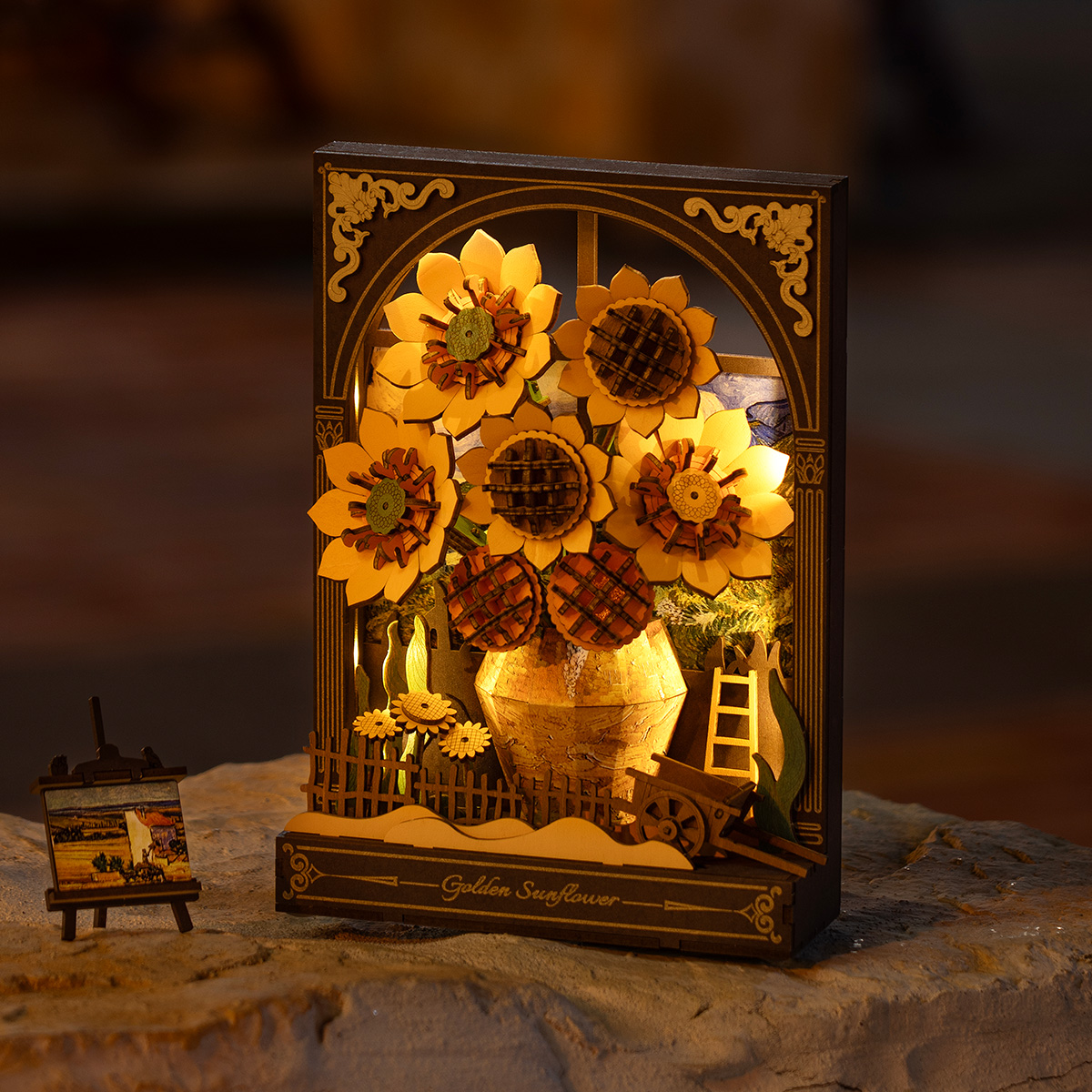 Rowood 3D Wooden Puzzle - Tournesol Doré TH002 vue alternative du produit