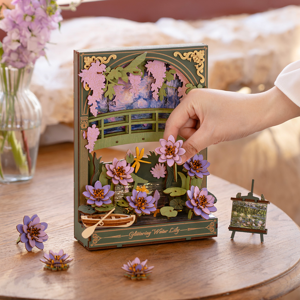 Rowood 3D Wooden Puzzle - Glittering Water Lily TH001 gallery image 4
