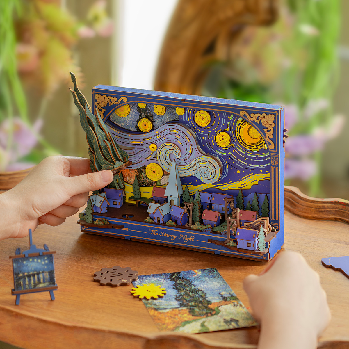Rowood The Starry Night TH003 displayed beside paint palette