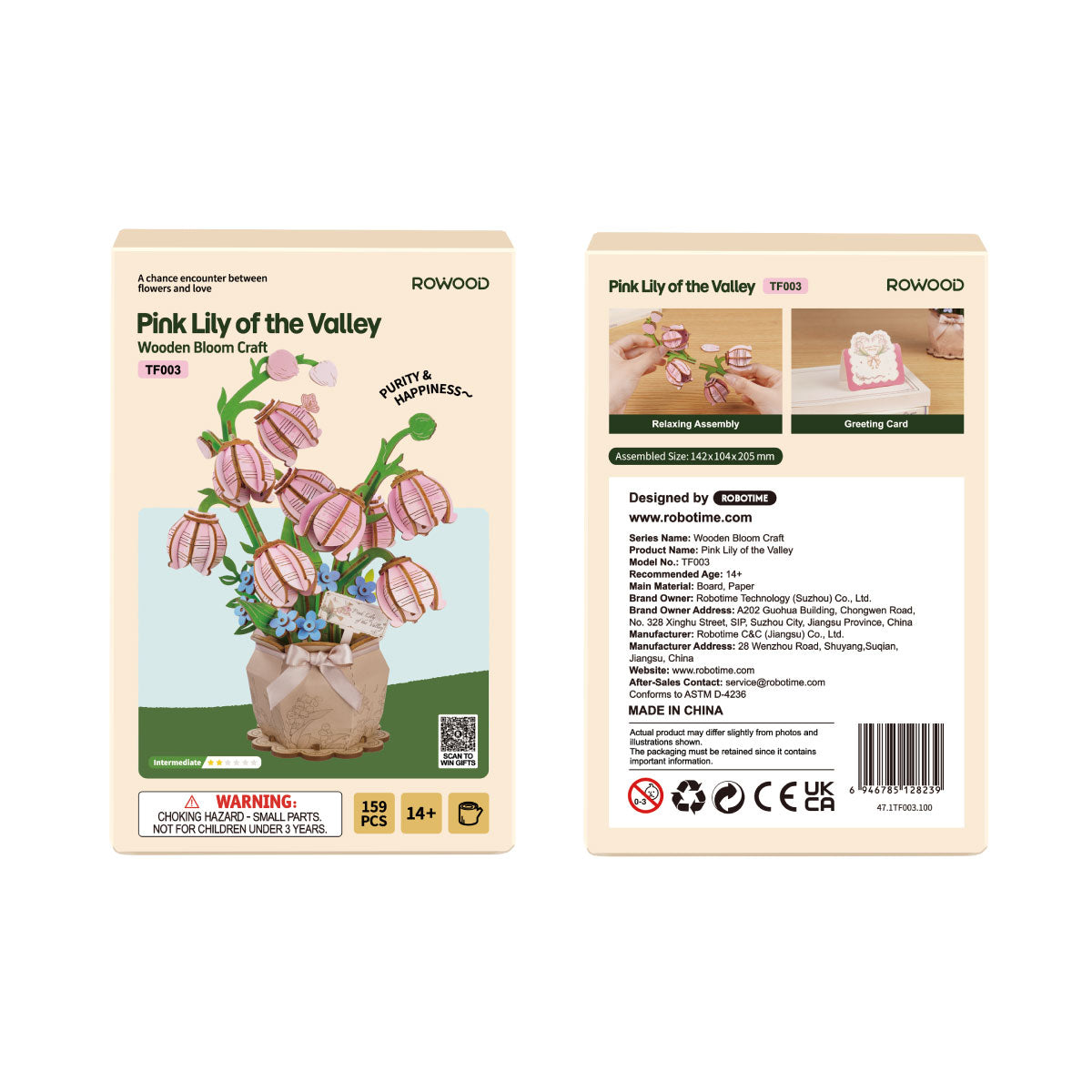 Image principale du produit fini du modèle de muguet rose pour SKU TF003