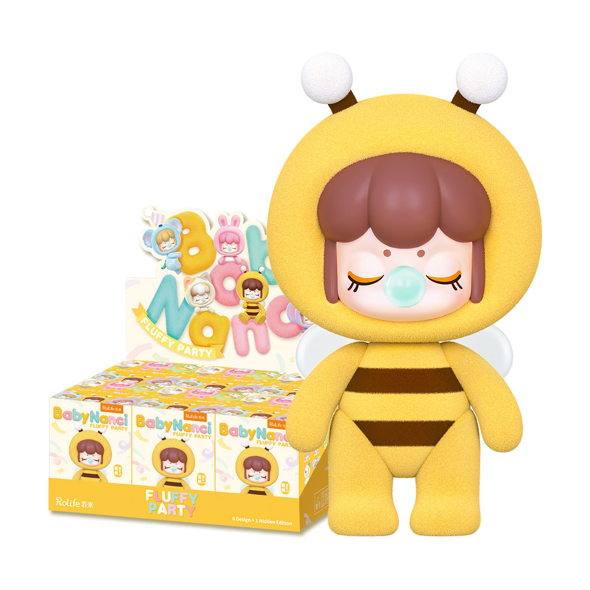 Figurine de fête BabyNanci Fluffy avec vitrine sur fond blanc