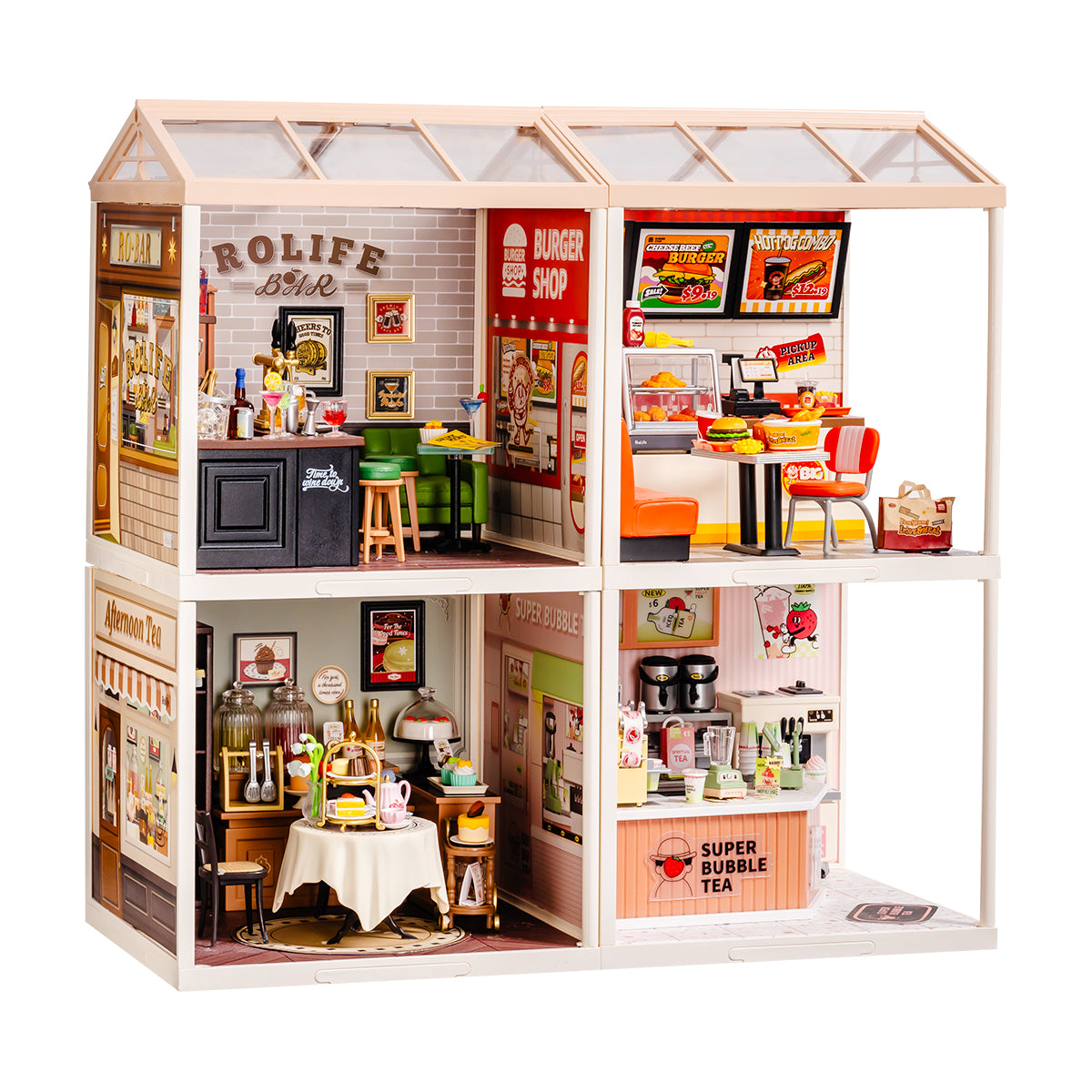 Rolife Super Creator Miniaturhaus 4 in 1 Vier Gitter Detailansicht