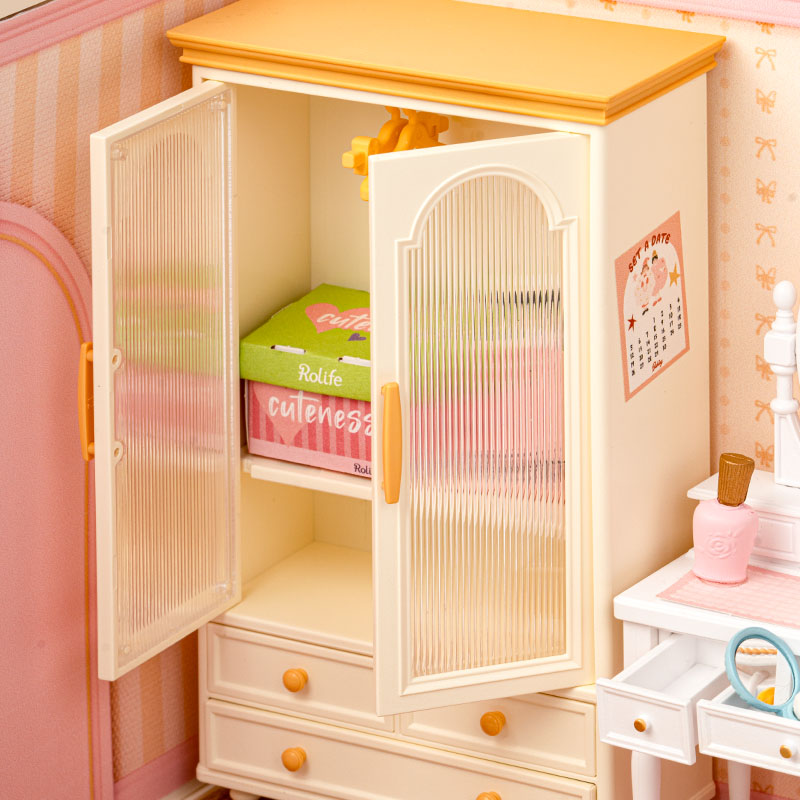 Rolife Lovely Pink Bedroom DIY Miniaturhaus DW016