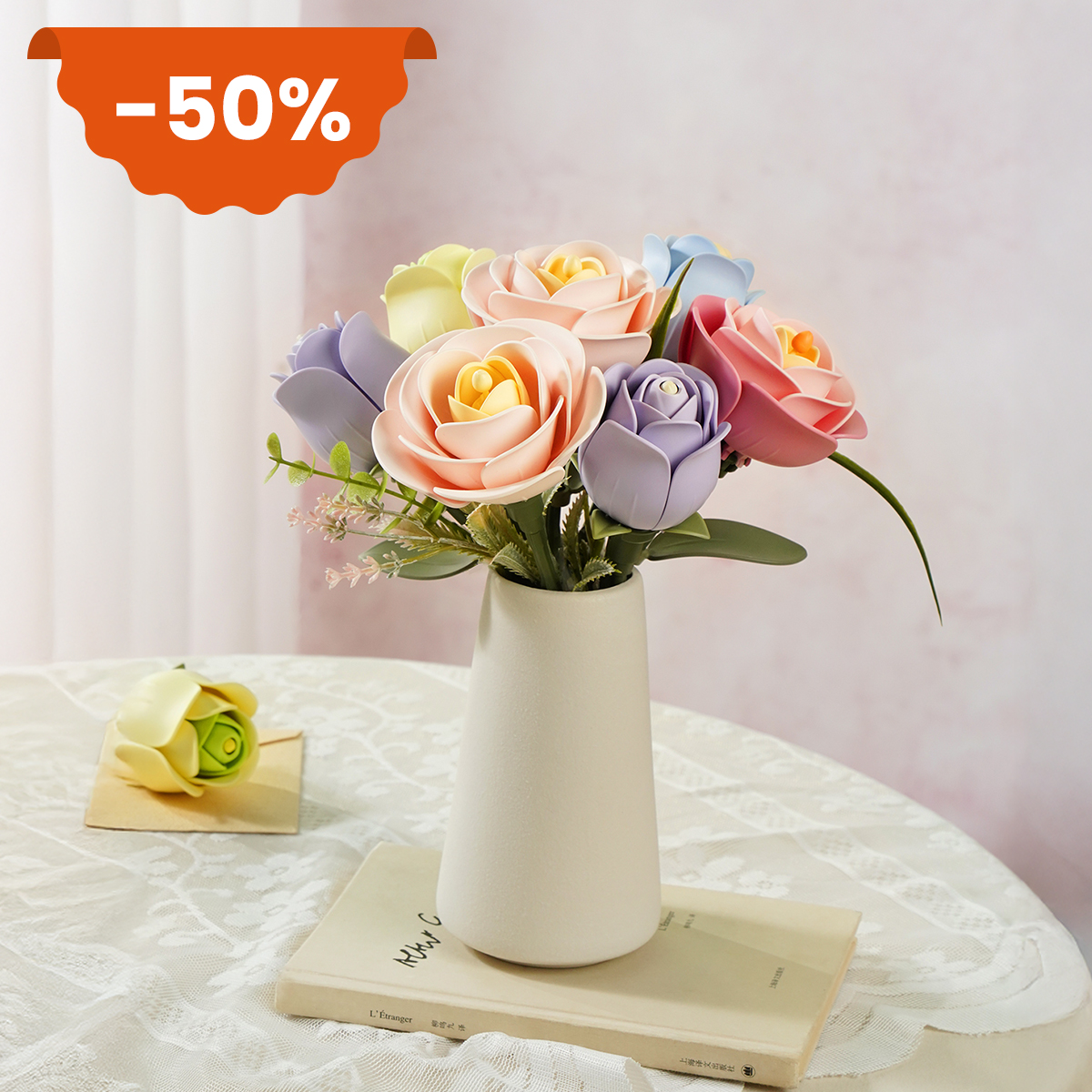 ROKR Enkele Bloem Bloemenkunst DIY 3D Puzzel