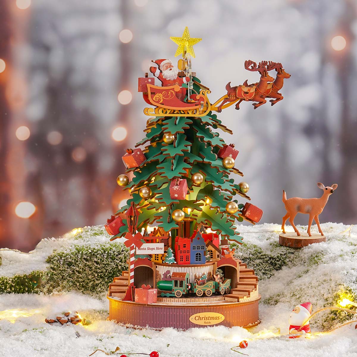 Rolife 3D Holzpuzzle - Weihnachtsmelodie Baum AMS01 Galeriebild 1