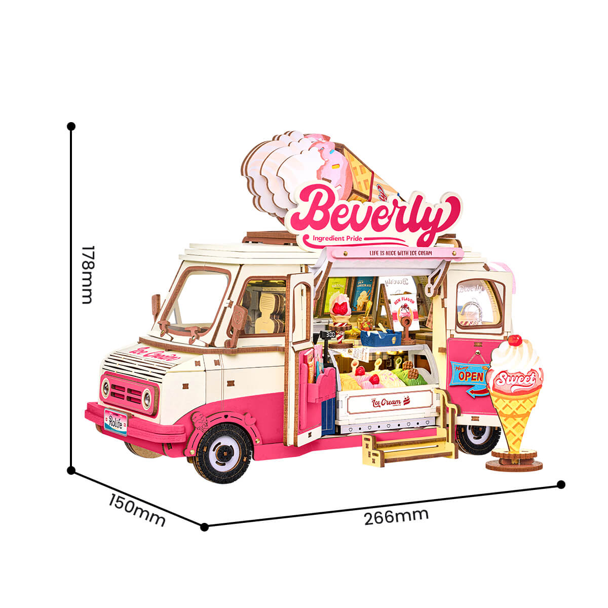 Rolife 3D Wooden Puzzle - Beverly's Ice Cream Truck TGS06 – Rolife