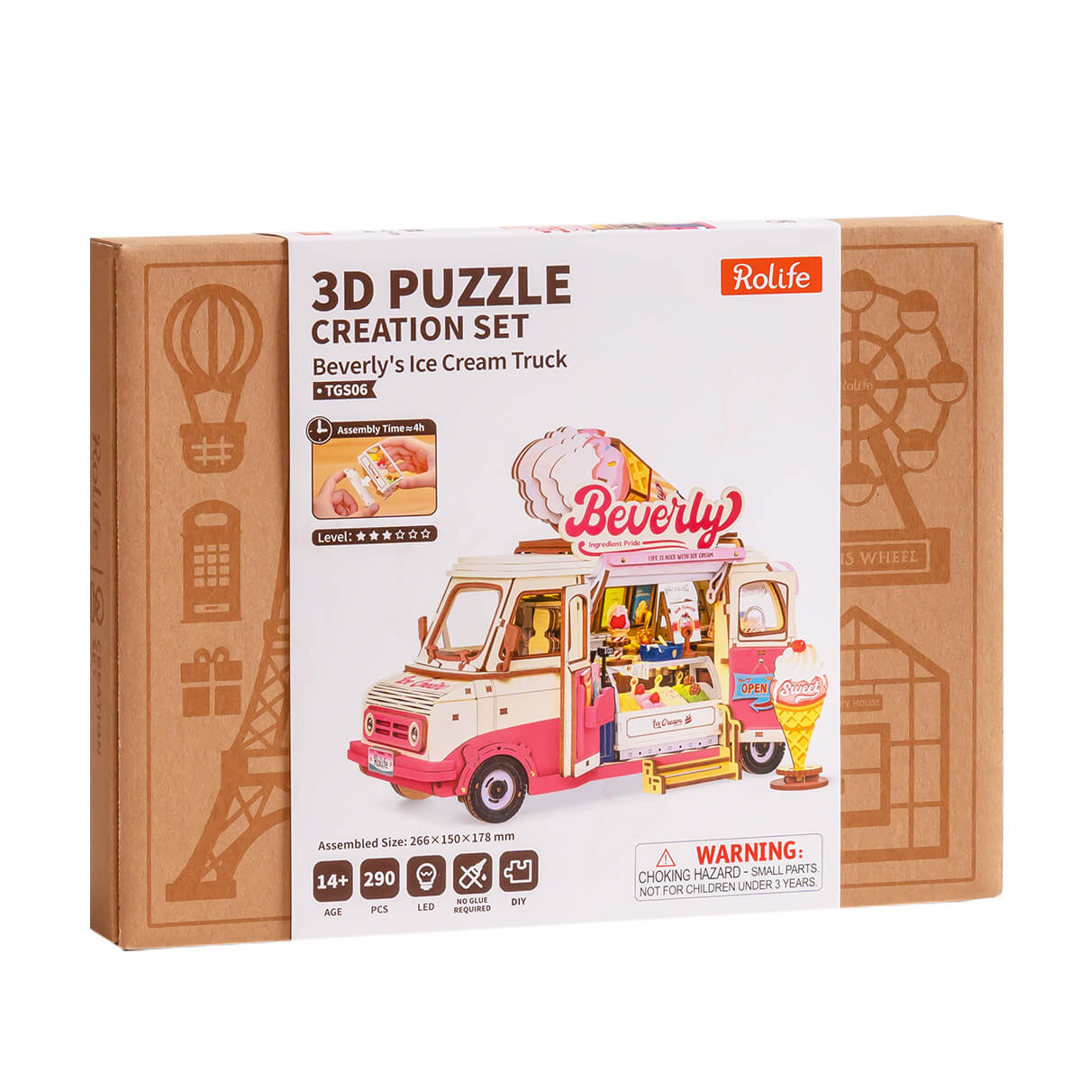Rolife 3D Wooden Puzzle - Beverly's Ice Cream Truck TGS06 – Rolife