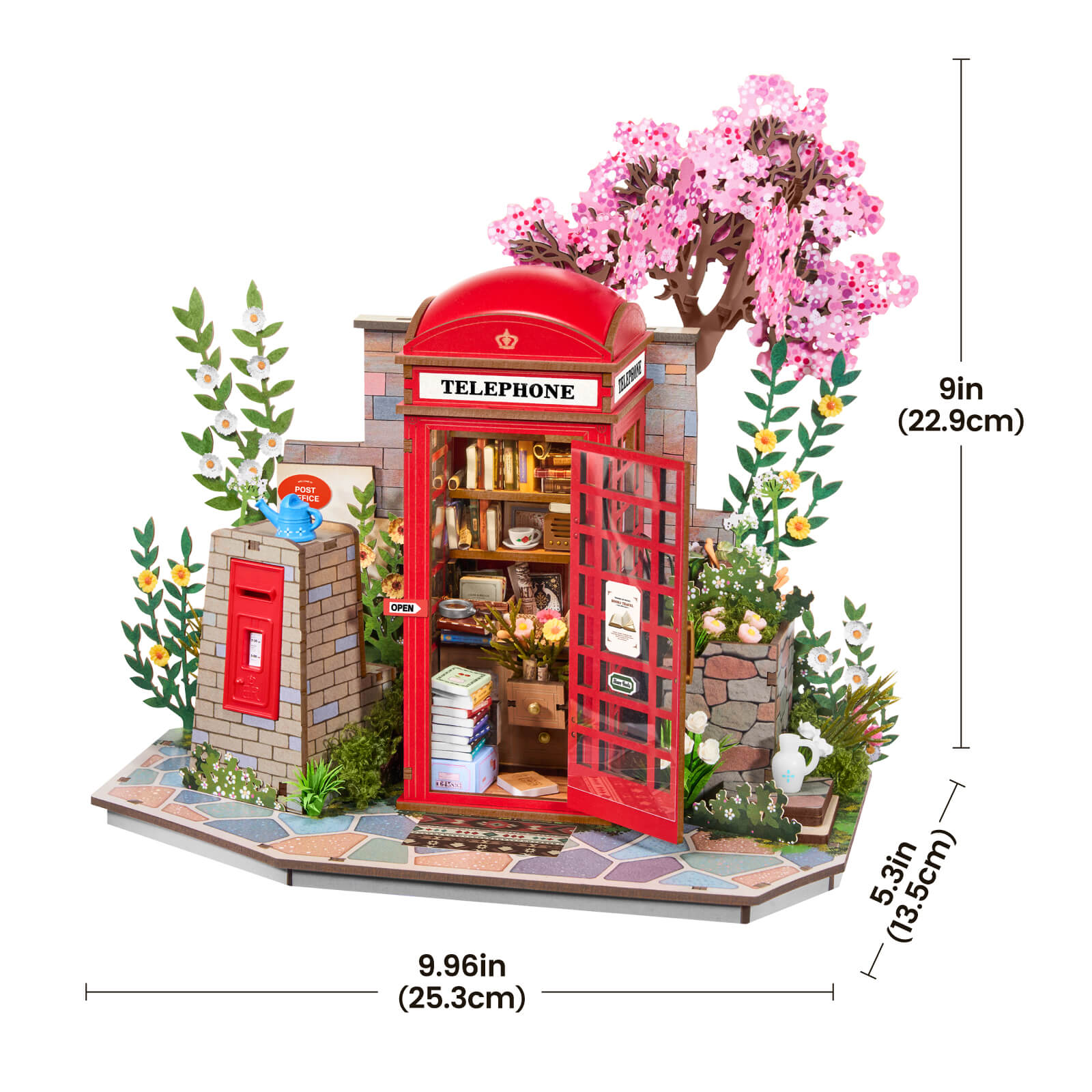 Blossom Book Booth TGS05 taille graphique, 25.3x13.5x22.9cm, 9.96x5.3x9in modèle fini