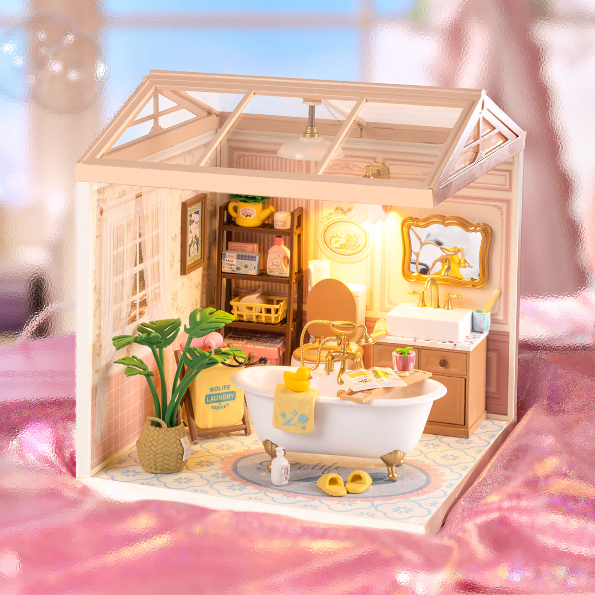 Rolife Bubble Bathroom Super Creator Miniature House DW014B gallery image 1