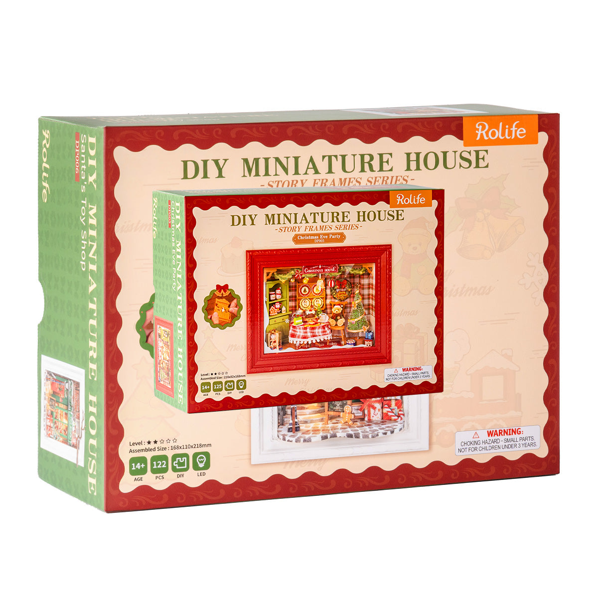Rolife Christmas Eve Party DP005 product package with completed story frame