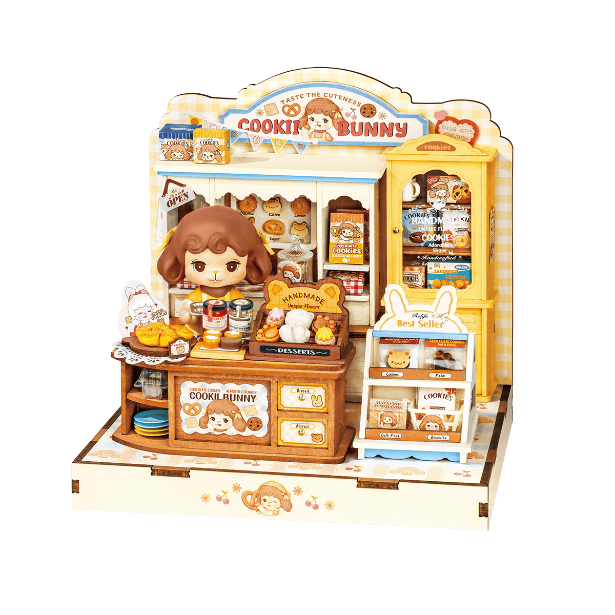 Rolife Cookii Bunny Cookie Shop DG177 witte achtergrond miniatuur winkel productweergave