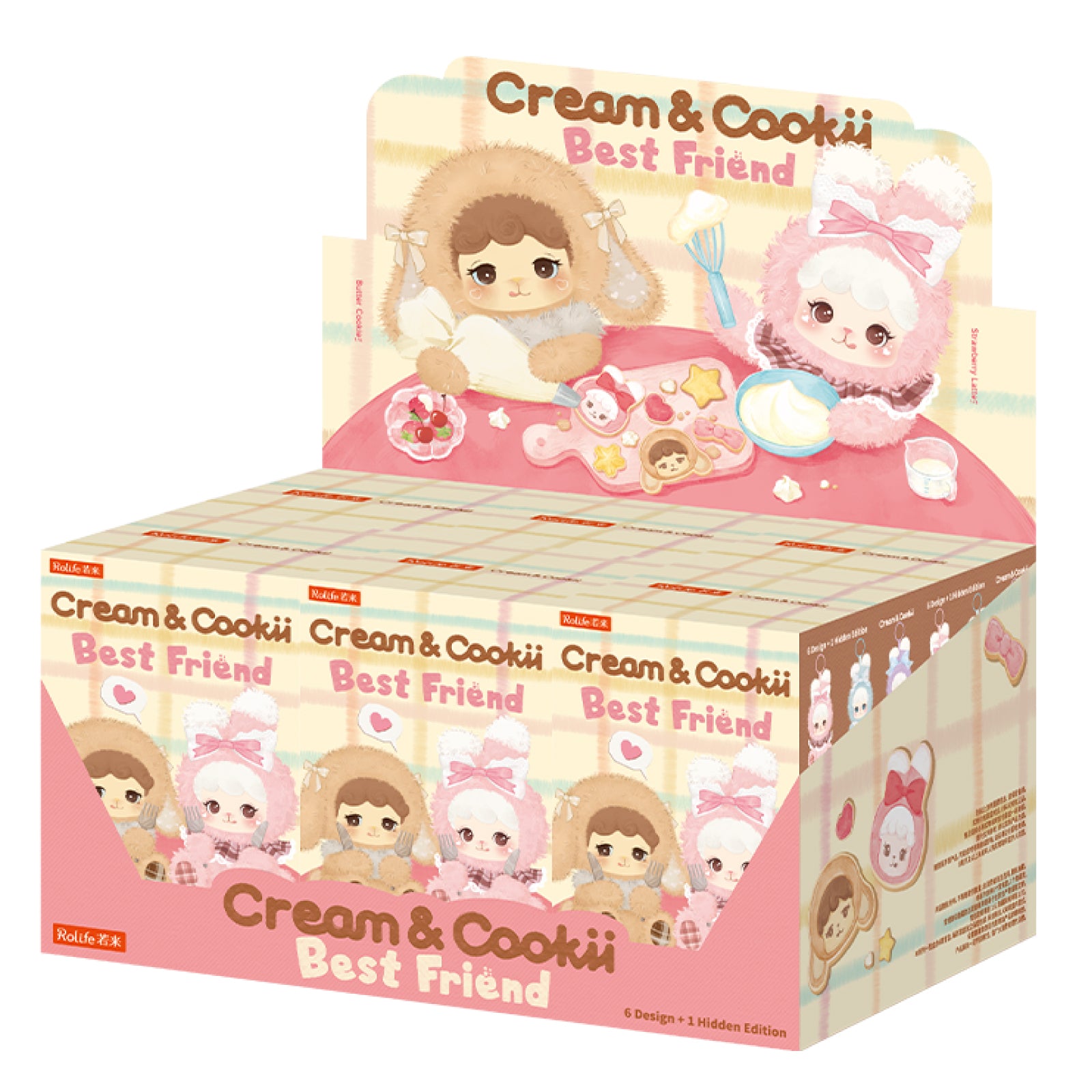 Cream and Cookii Bunny Best Friend blind box display case on white background