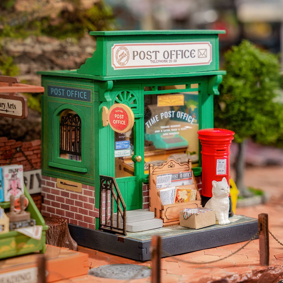 Rolife DIY Miniature House - Century Post Office DS037 tabletop display scene