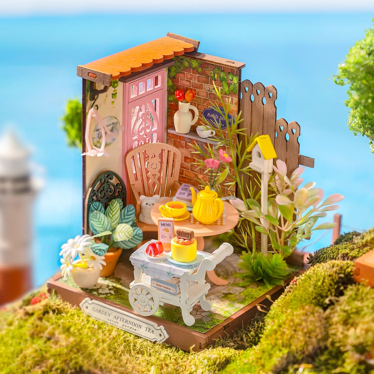Rolife DIY Miniature House - Scène d'affichage de jardin Fancy Tea Yard DS038