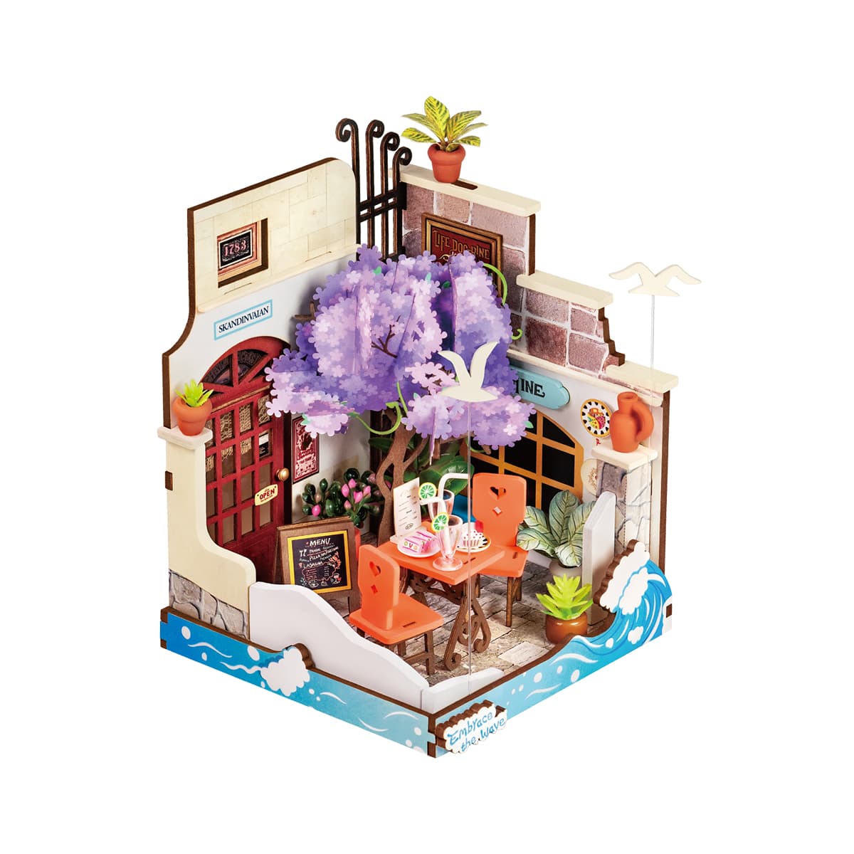 Rolife DIY Miniature House - Restaurant de vacances en bord de mer DS039 vue produit sur fond blanc