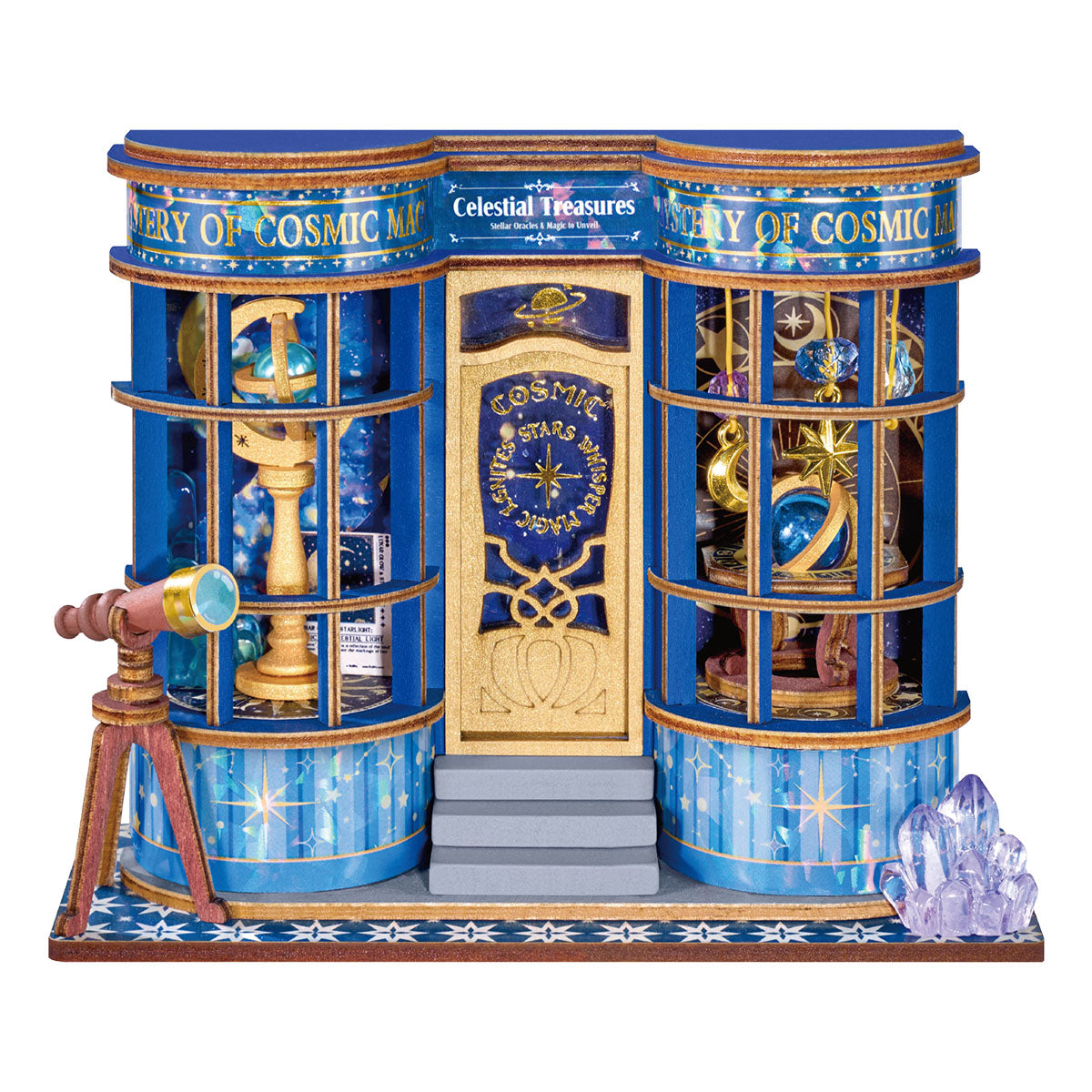 Rolife Magic Astronomy Shop DS048 witte achtergrond miniatuur astronomie winkel productweergave