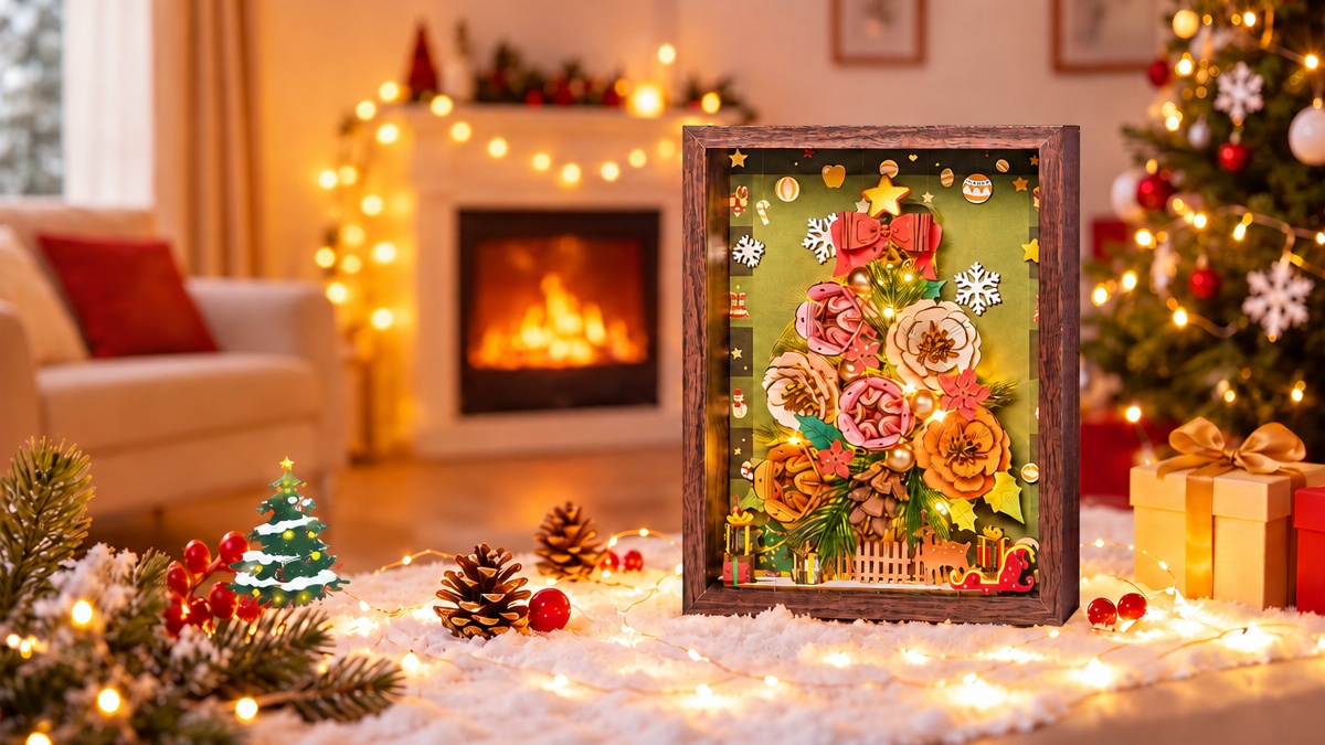 Everglow Christmas Tree A DIY Christmas Floral Frame Made to Shine