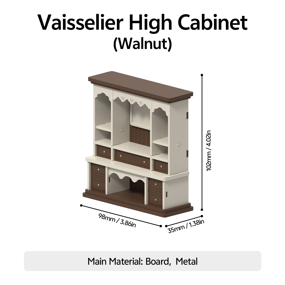 Vaisselier High Cabinet (Walnut)-FPB18001-1
