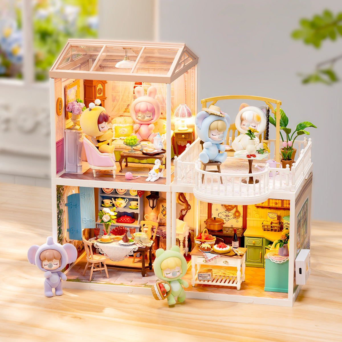 Farmhouse Kitchen DW024 vertical combination display with another Super Creator room