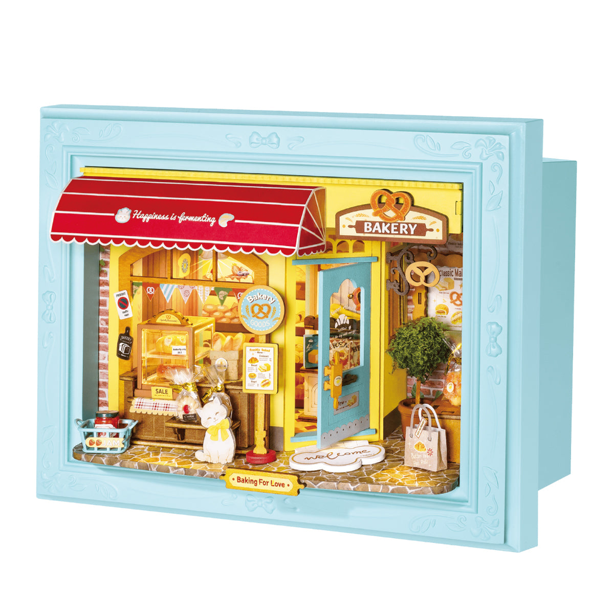 Rolife Fluffy Cat Bakery DP001 witte achtergrond verhaal kader productweergave