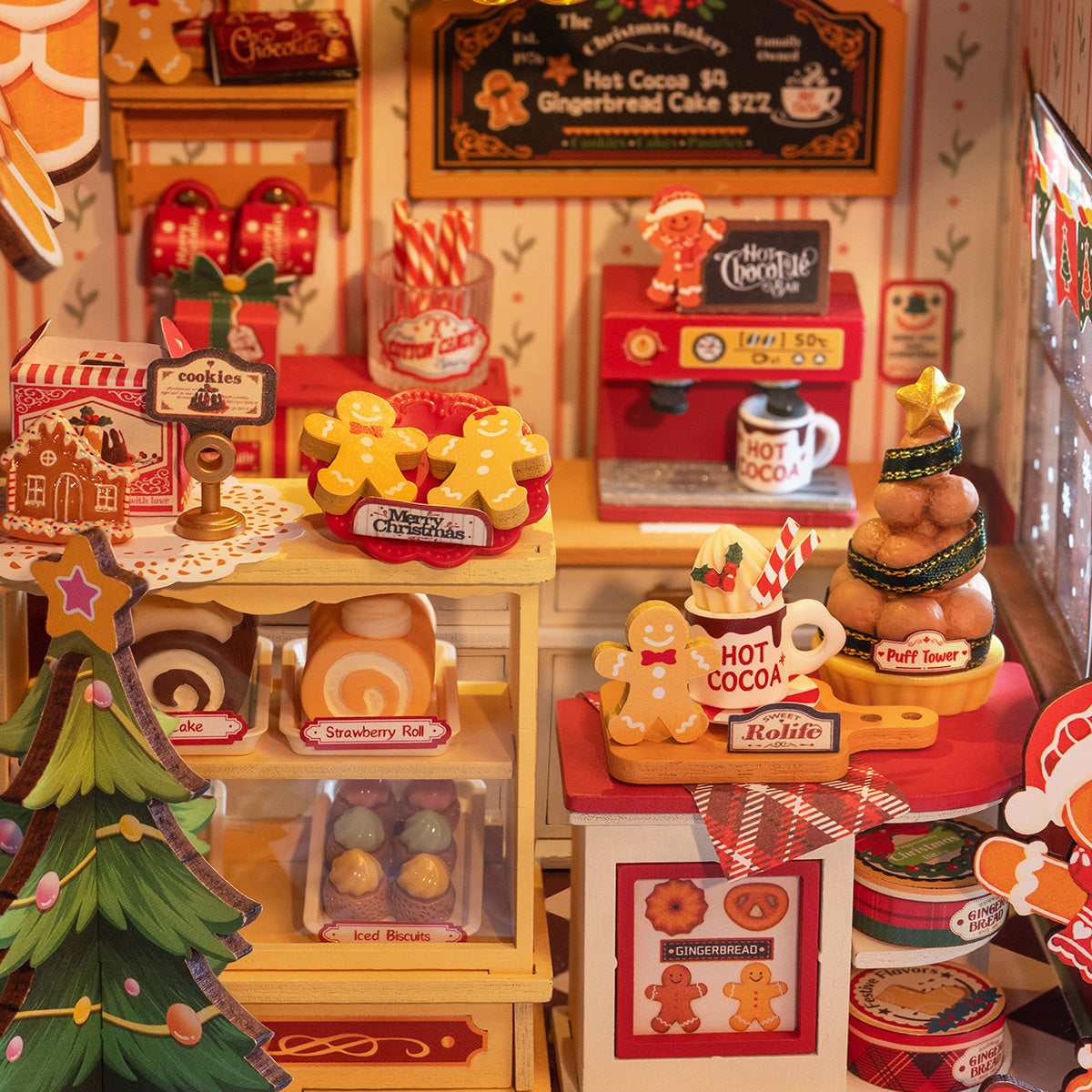 Gingerbread House DG176 close-up of the pastry counter and Christmas dessert details