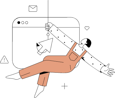Illustration of a customer filling out the replacement parts request form